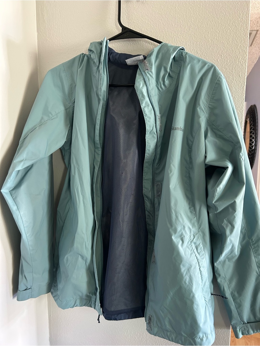 Columbia Women's Teal Hooded Lightweight Zip Windbreaker Jacket Size S